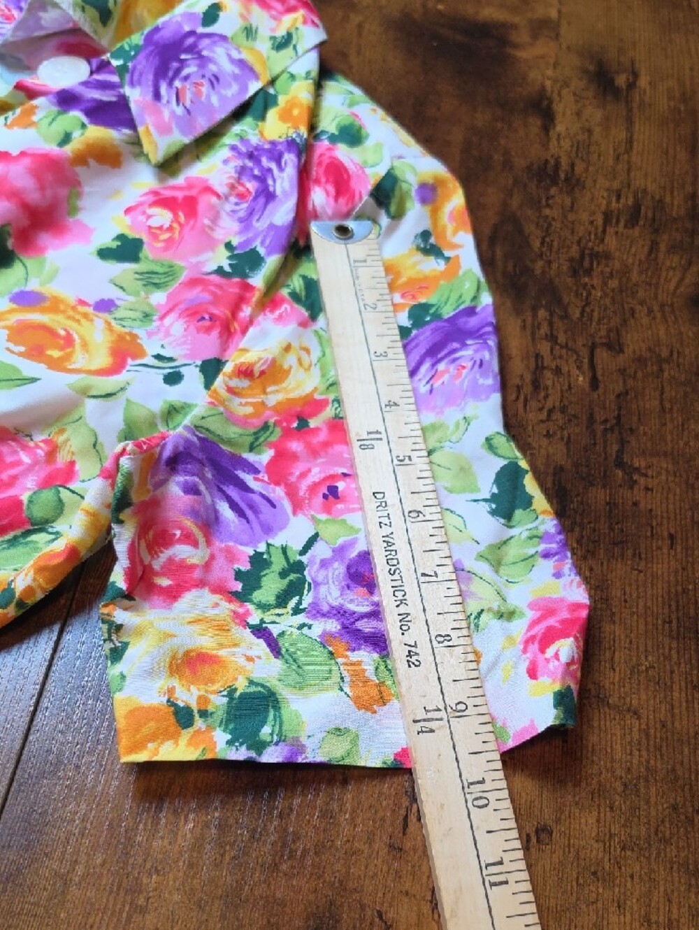 CYNTHIA ROWLEY | Spring Floral Button Front Collared Dress Pearl Buttons | 12‎ - Picture 7 of 7